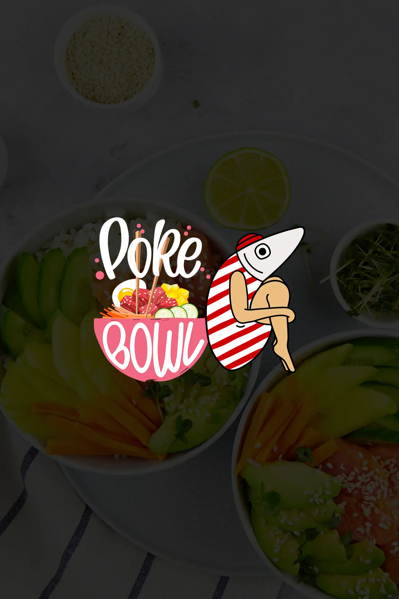 a bowl of food with a cartoon character on it